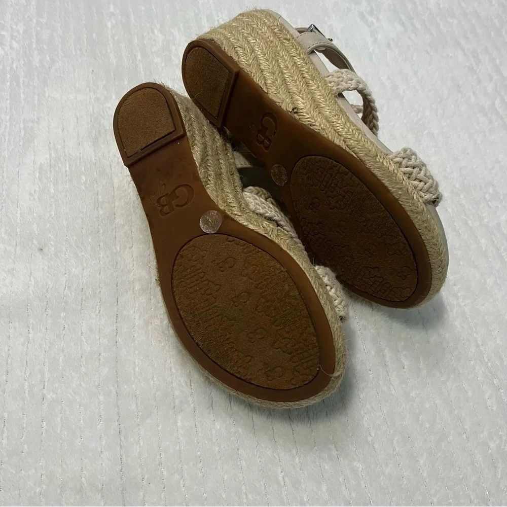 GB Girls Cream Woven Sandals